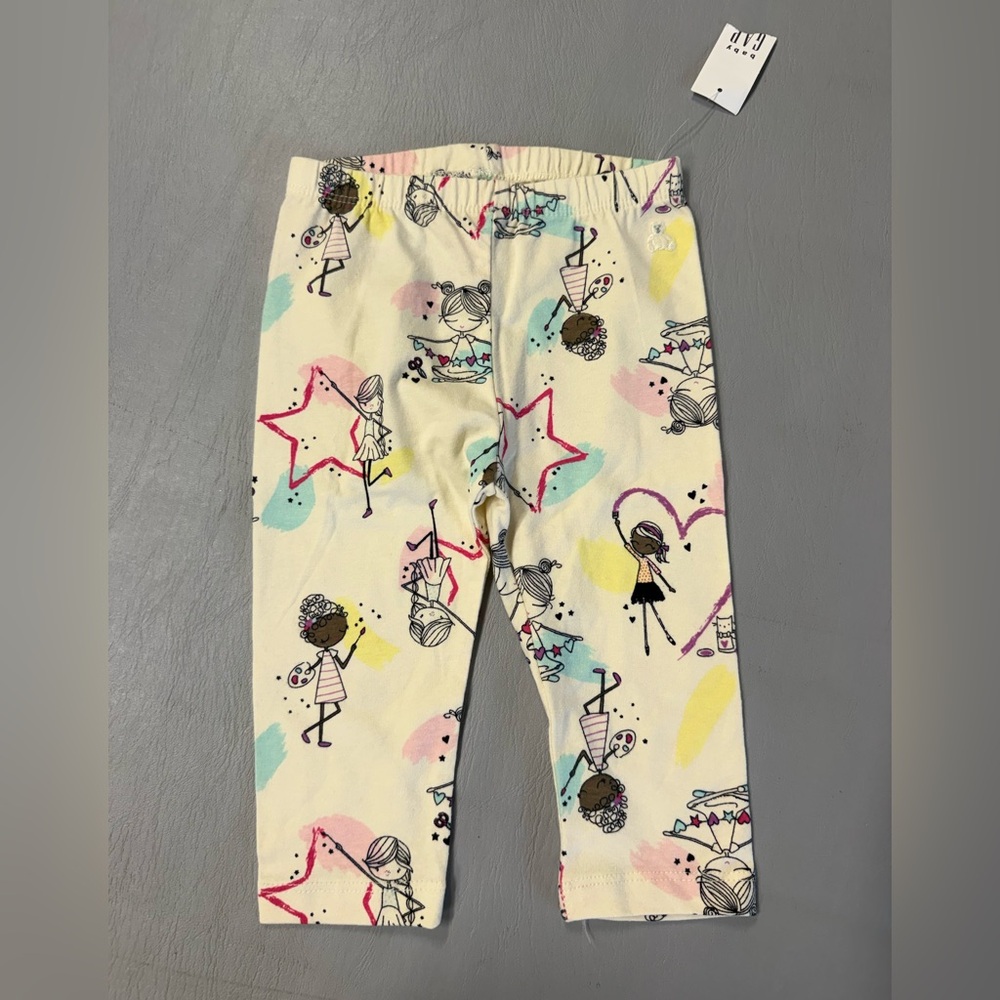 GAP Baby Cream and Blue Leggings
